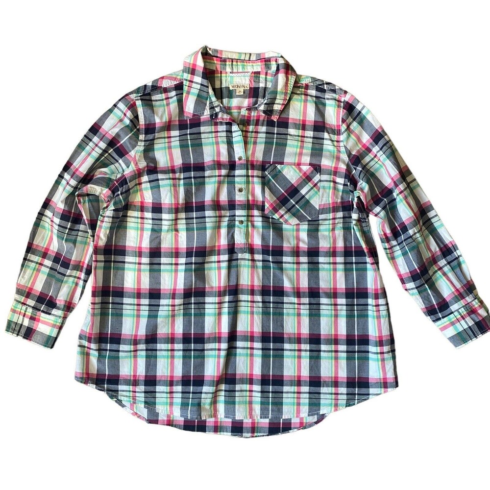 Plaid Tunic Pullover Shirt size 2XL